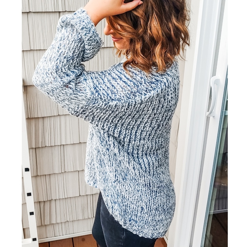 Blue & White Knit Sweater